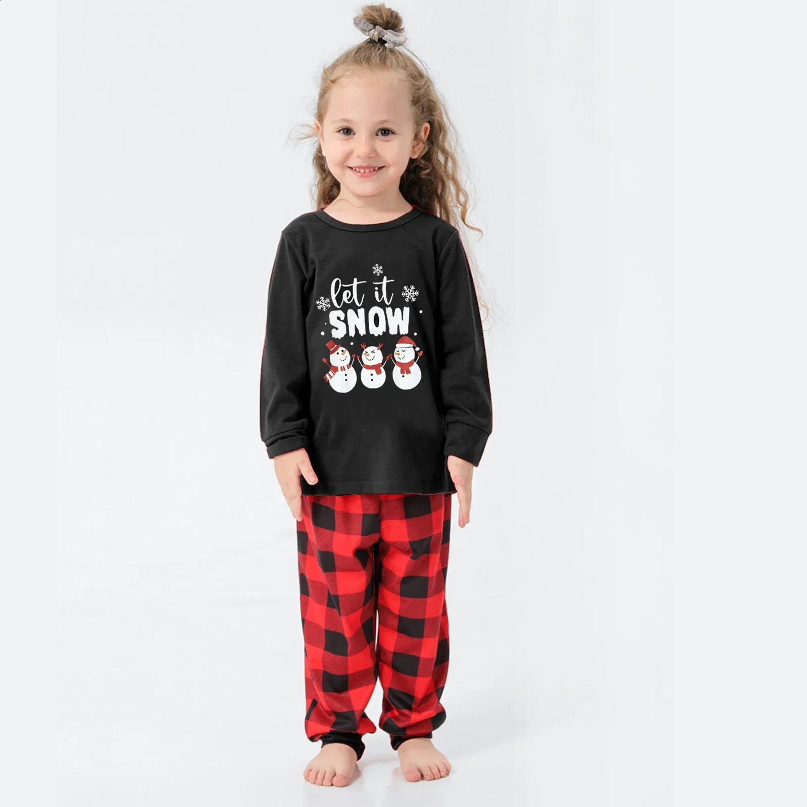 Snowman Print Christmas Pajamas Set Mother Father Kids Matching Clothes Soft 2 Pcs Suit Pyjamas Baby Romper Family Look 241017
