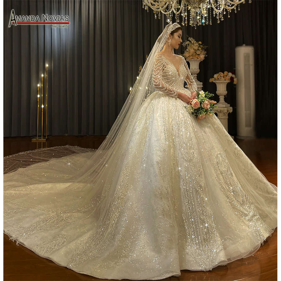 Dubai Style Wedding Royal Train Designer Dress