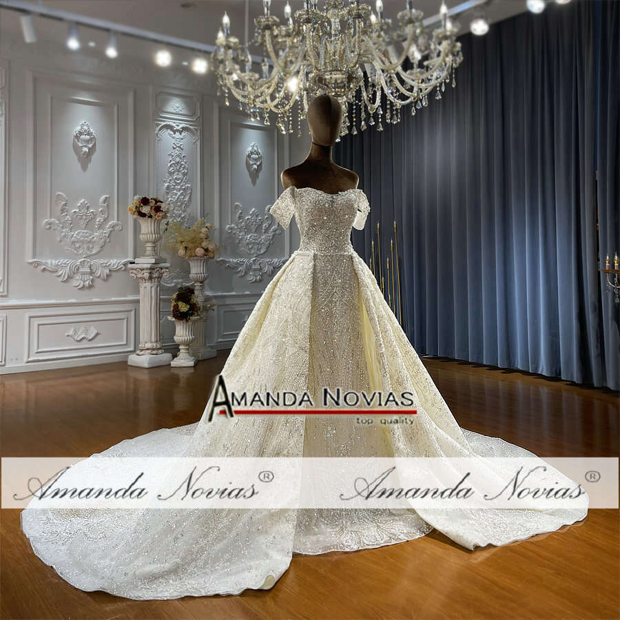 Amanda Novias Off Shoulder Detachable Skirt Wedding Dress