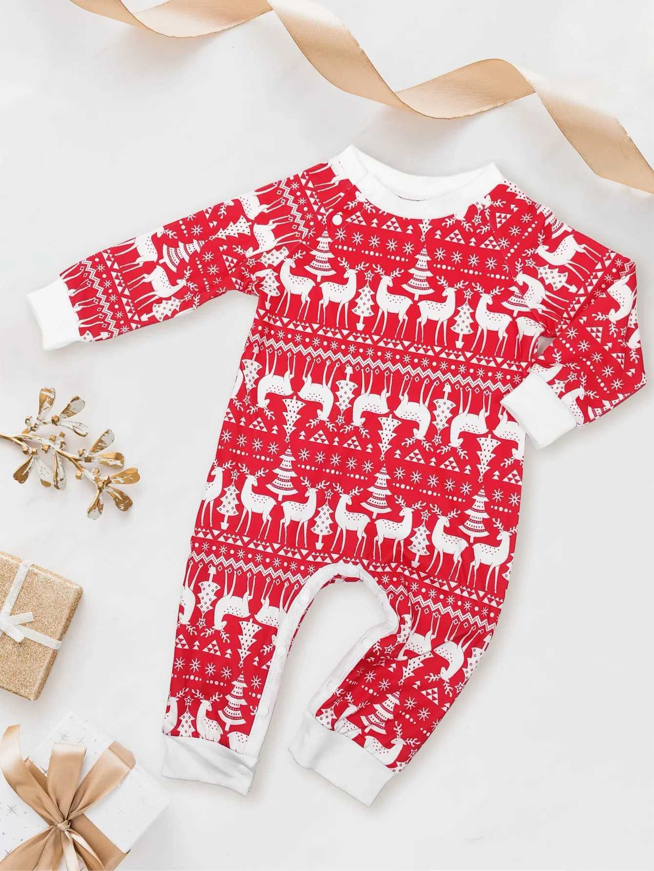 2024 Family Cute Snowman Printed Parent and Child Pajama Set Soft and Warm Pajamas Christmas Appearance Pajamas W241015