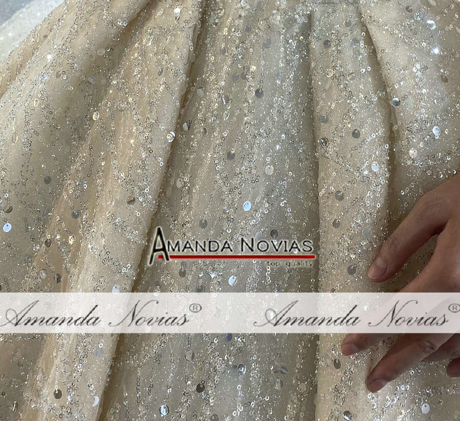 New hot sale wedding amanda novias original design full beading bridal dress