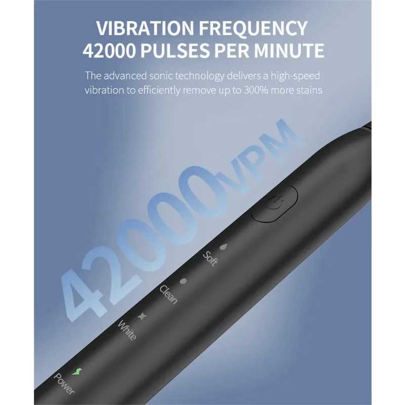 New Arrival Sonic electric toothbrush with 6 toothbrush heads IPX7 waterproof USB toothbrush adult ultrasonic toothbrush used for teeth cleaning G2410