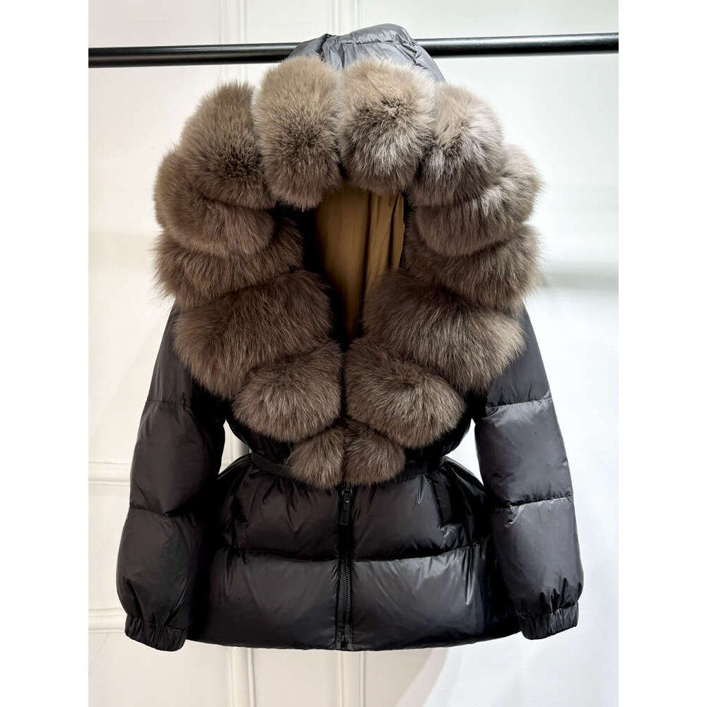 Janveny 2024 Winter Puffer Jacket Women Real Fox Fur Hooded Thick Warm 90% White Duck Down Coat Female Parkas Waterproof