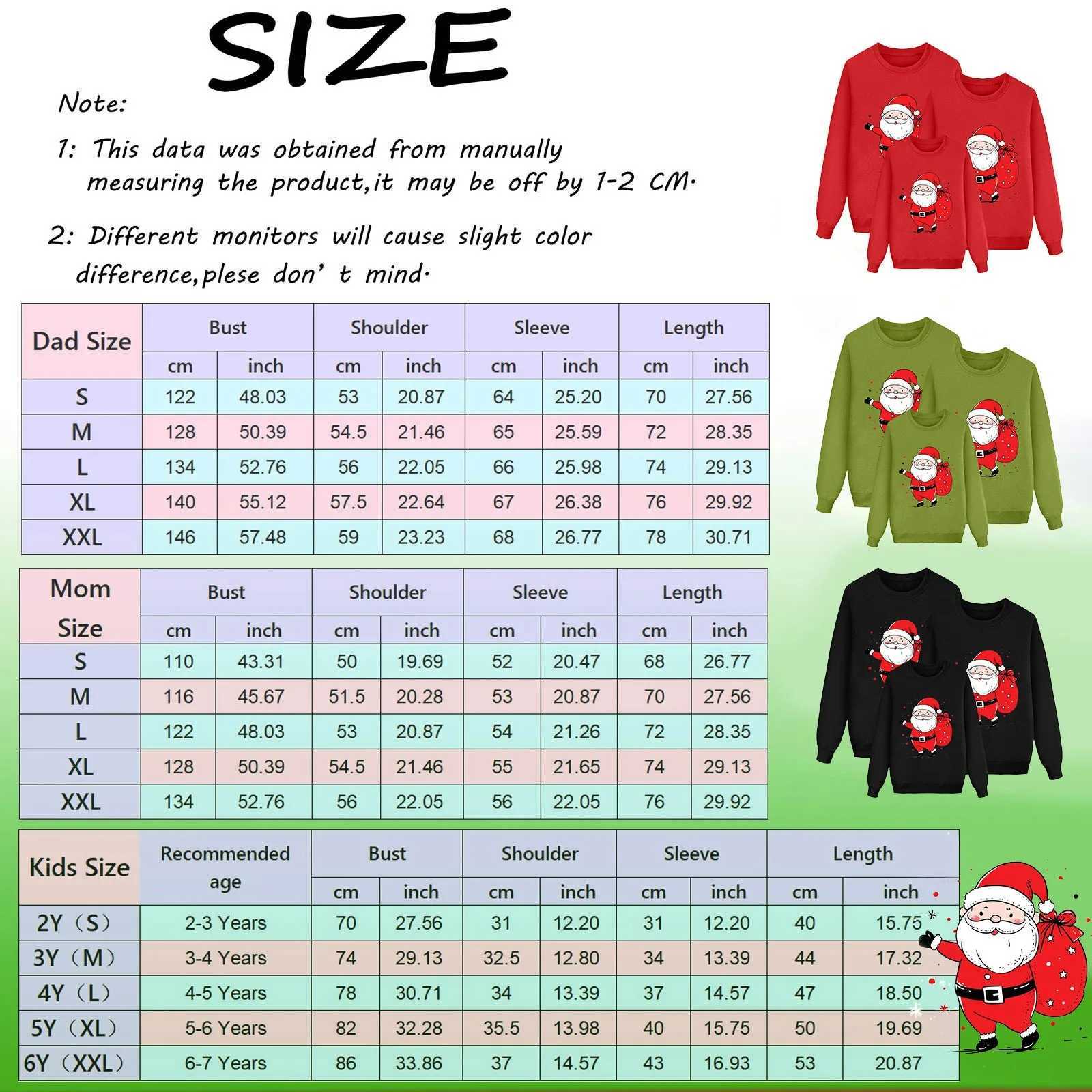 Santa Claus Family Matching Sportswear Santa Claus Printing Childrens Mom and Me Clothing Father Mother Childrens Family Clothing Sudaderas Navidad W2