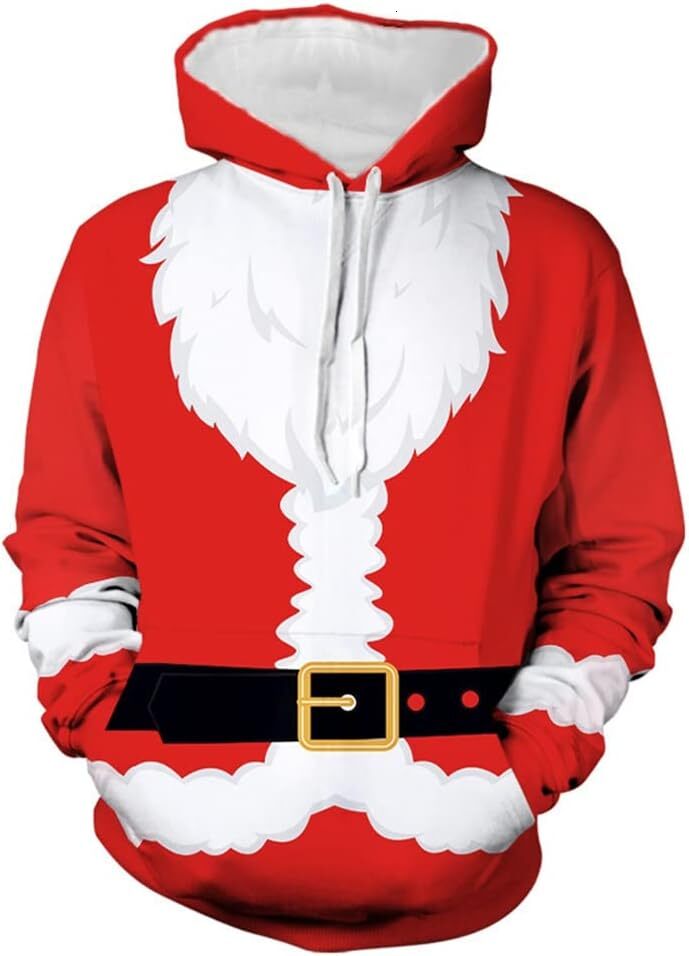 Hoodie for Mens Womens Mens Santa Claus Funny Sweatshirt Christmas 3D Novelty Fashion Pullover Hoodies Graphic Hoodies sweatshirt Warm