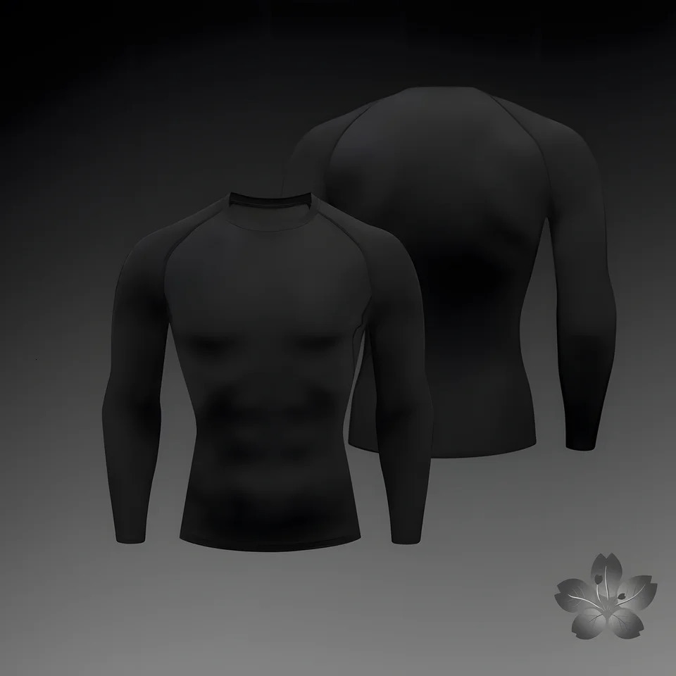 Men Sport T-shirt Quick Dry Bodybuilding Running Shirt Long Sleeve Compression Top Gym T Shirt Men Fitness Tight Rashgard 241017