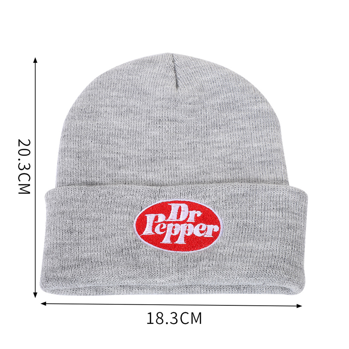 Trendy DR Initial Design Round Top Knit Beanie - Perfect for Cold Weather Comfort