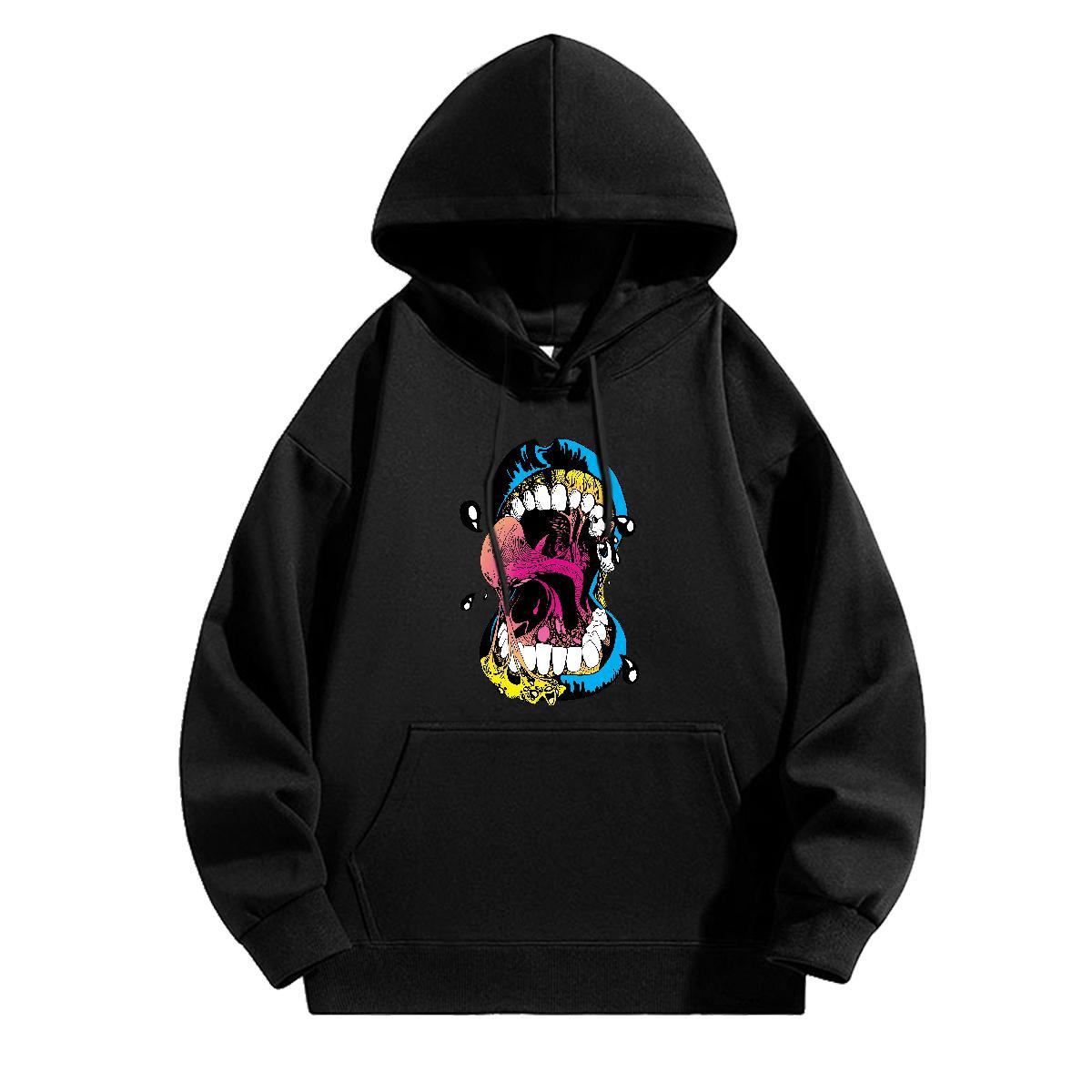 New Hoodie Breathable Soft Loose Fit Mens Hoodie Oversized 2XL 3XL Hoody Hip Hop Velvet Thick