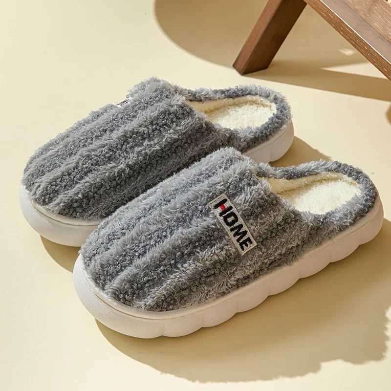 Winter coral velvet cotton slider for womens indoor leisure toe packaging slider for mens anti slip autumn thick soled polar wool shoesCL241017