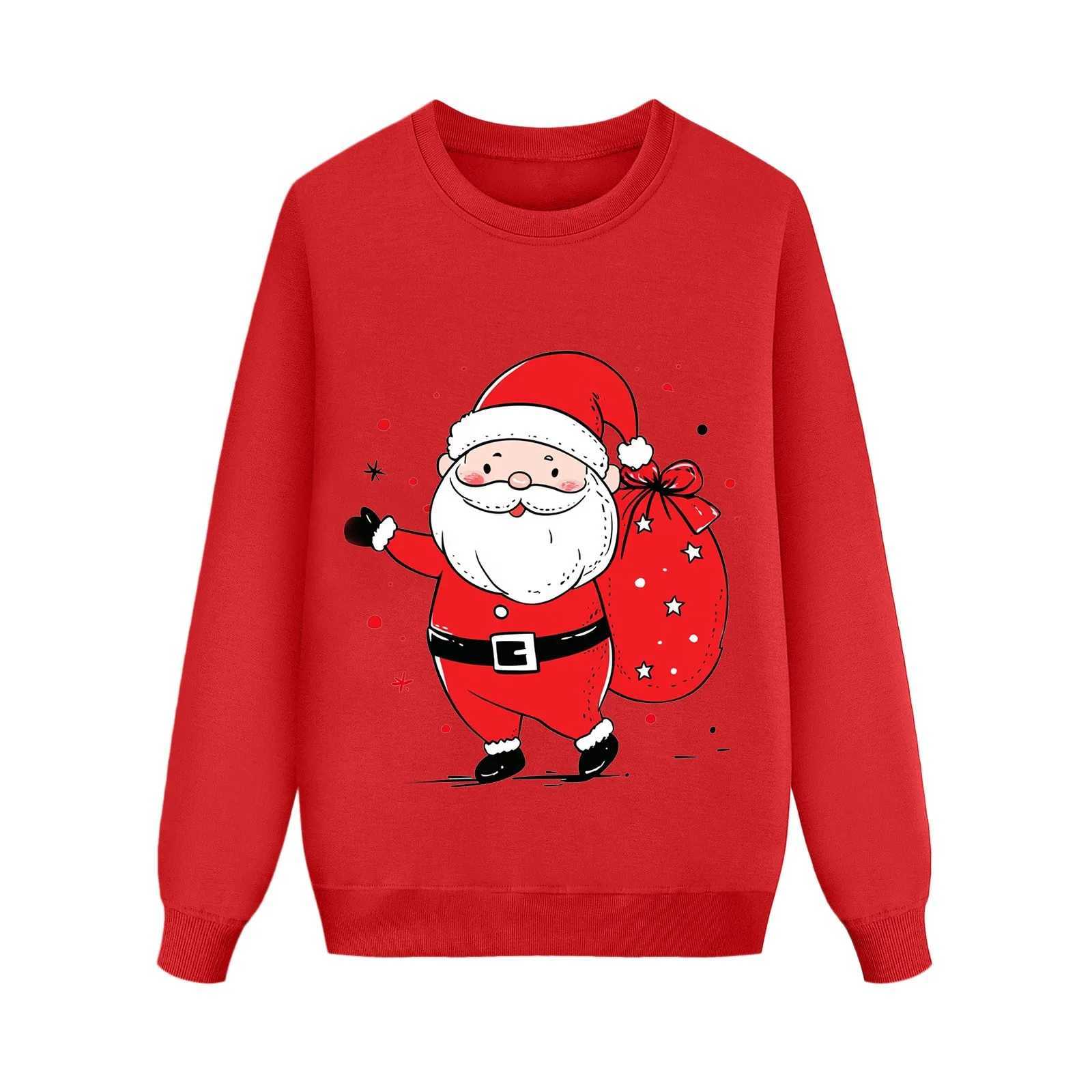 Santa Claus Family Matching Sportswear Santa Claus Printing Childrens Mom and Me Clothing Father Mother Childrens Family Clothing Sudaderas Navidad W2