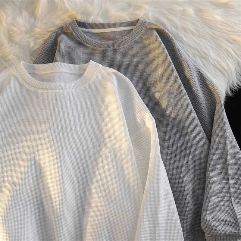 Korean Trend Woman Sweatshirts Waffler Spring Autumn Coat Print Female hoodie Long Sleeves O-neck Pullovers Sporty Rich ClothingX241016