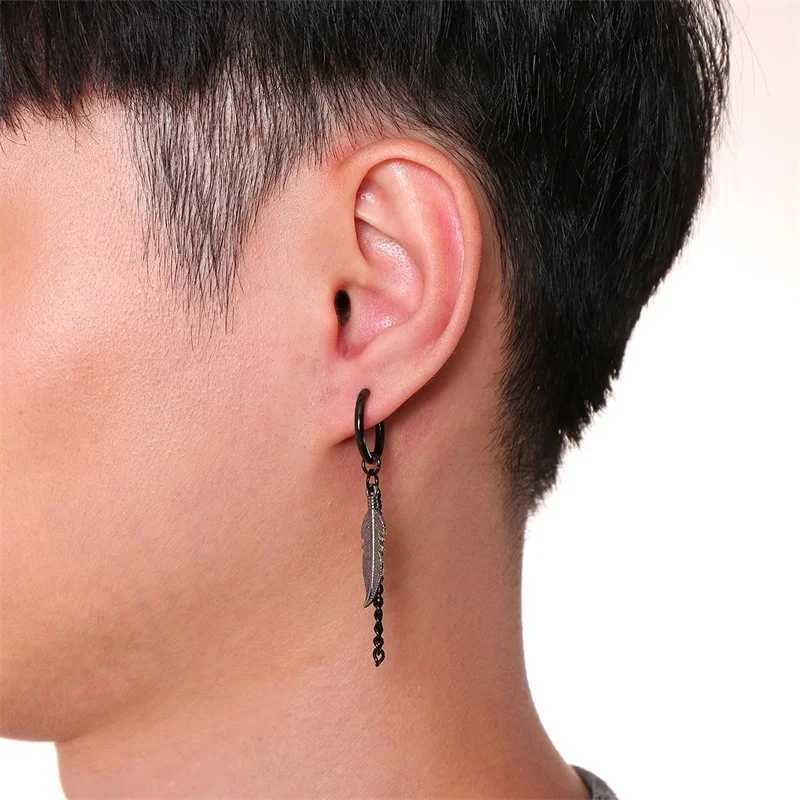 Vnox Punk Womens Clip Earrings Black Stainless Steel Earring Accessories Gothic Rock Hip Hop Earrings 1 piece W241017