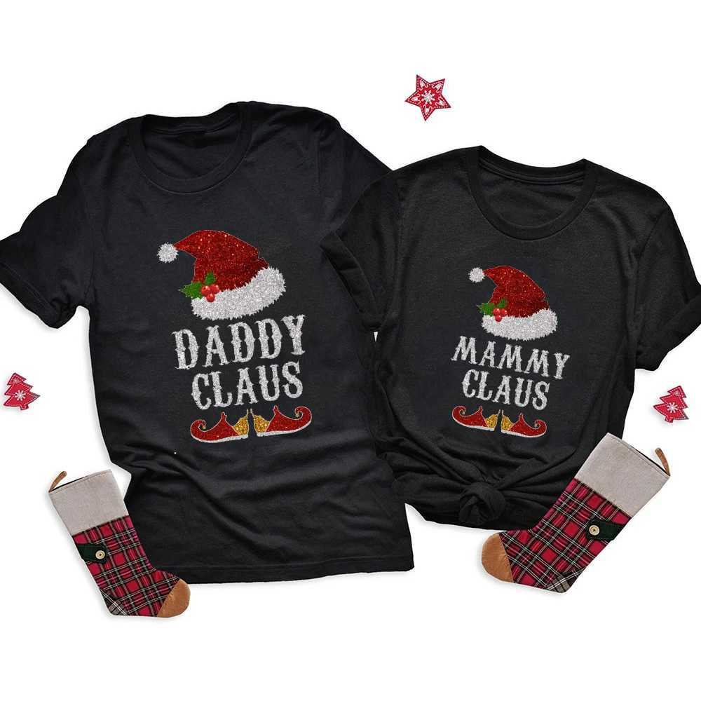 Merry Christmas Dad Mom Baby T-shirt Dad Klaus Mom Klaus Dad Santa Claus W241015