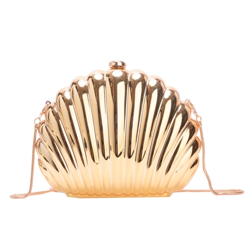 2024 Women Silver Gold Shell Bag Cute Acrylic Evening Clutch With Strap For Wedding Party Small Purses Handbags 241011