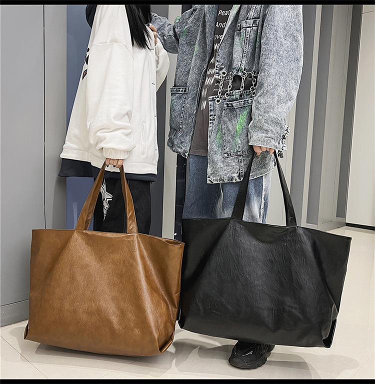 Extra Big Capacity Leather Tote Brown Black Commutting Large For Fashion Women Bag Brand Ladies Hand Bags