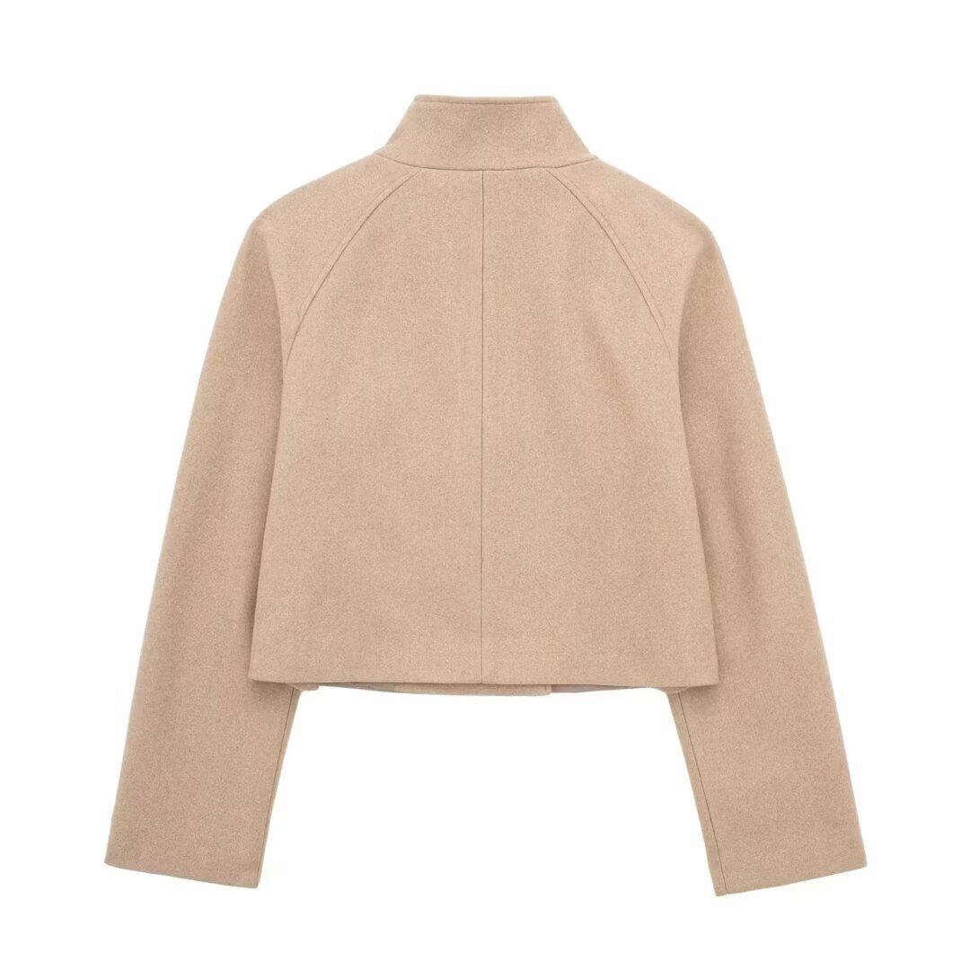 Khaki Jackets Women's Coat Elegant Solid Outwear With Button 2024 Inszart Black Fashion Pockets Jacket Woman Outerwear Tops