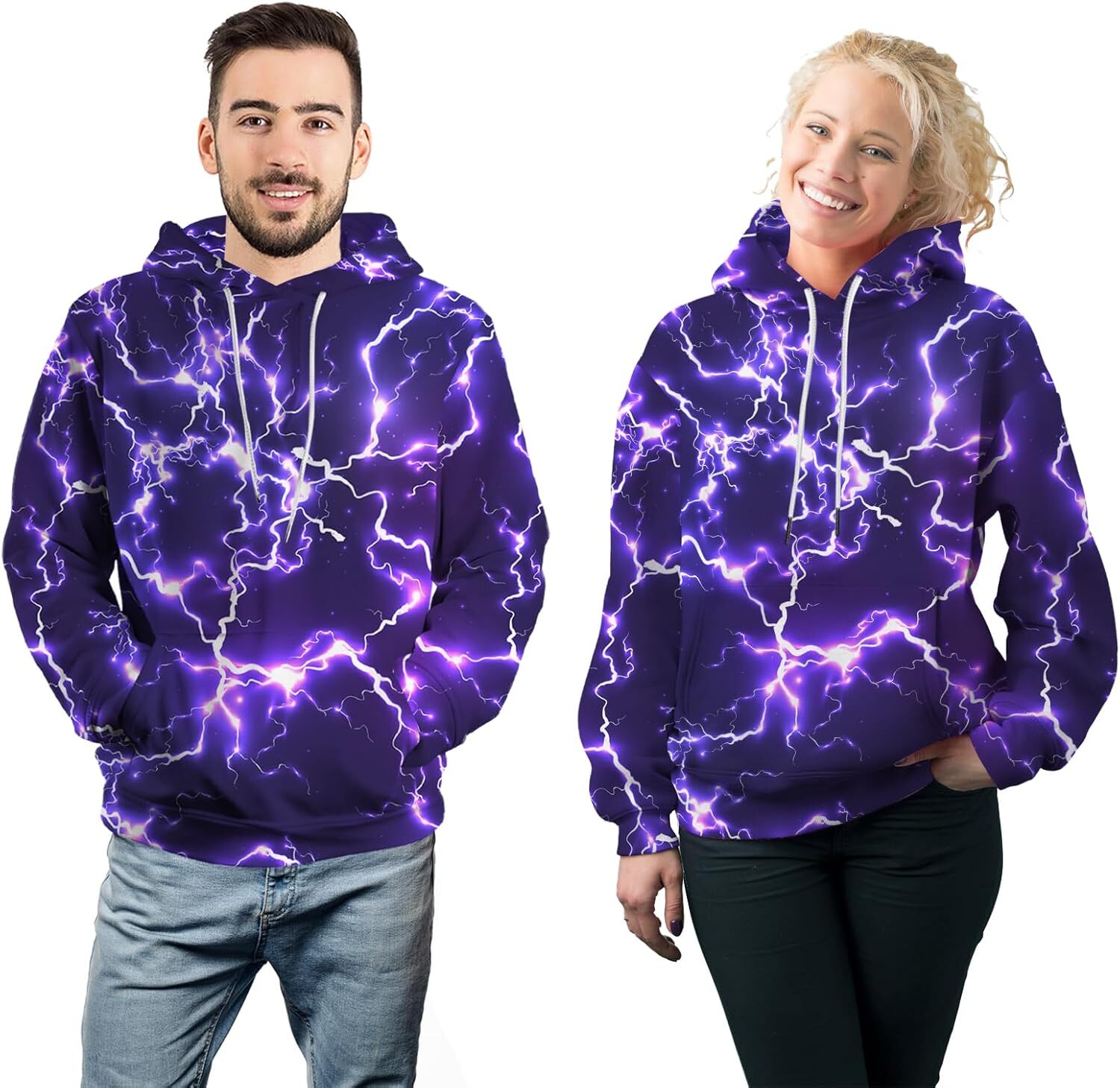 Hoodie for Mens Womens Unisex 2023 New Mens Novelty Hoodies Cool Lightning Graphic Hoody Fleece Pullover Hooded Sweatshirts Graphic Hoodies sweatshirt