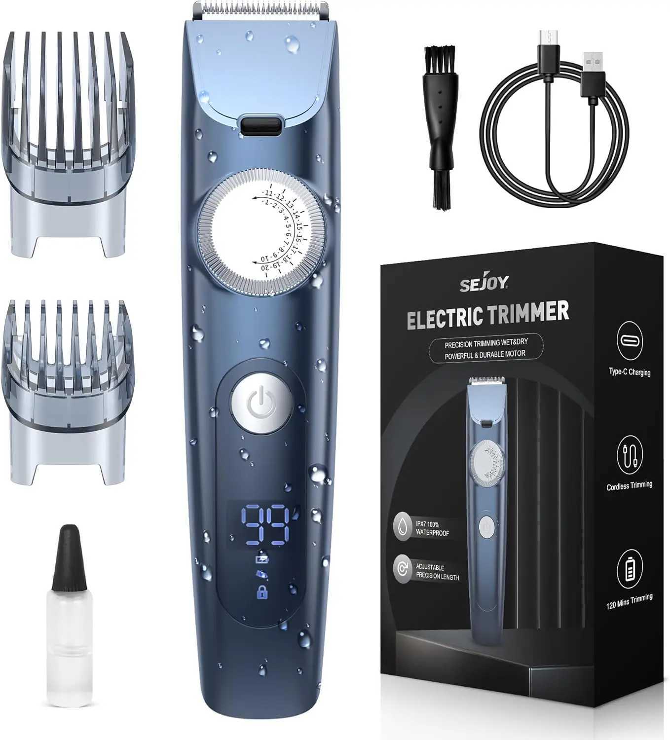 SEJOY Mens Beard Trimmer Mustard Trimmer Cordless Trimmer W241017