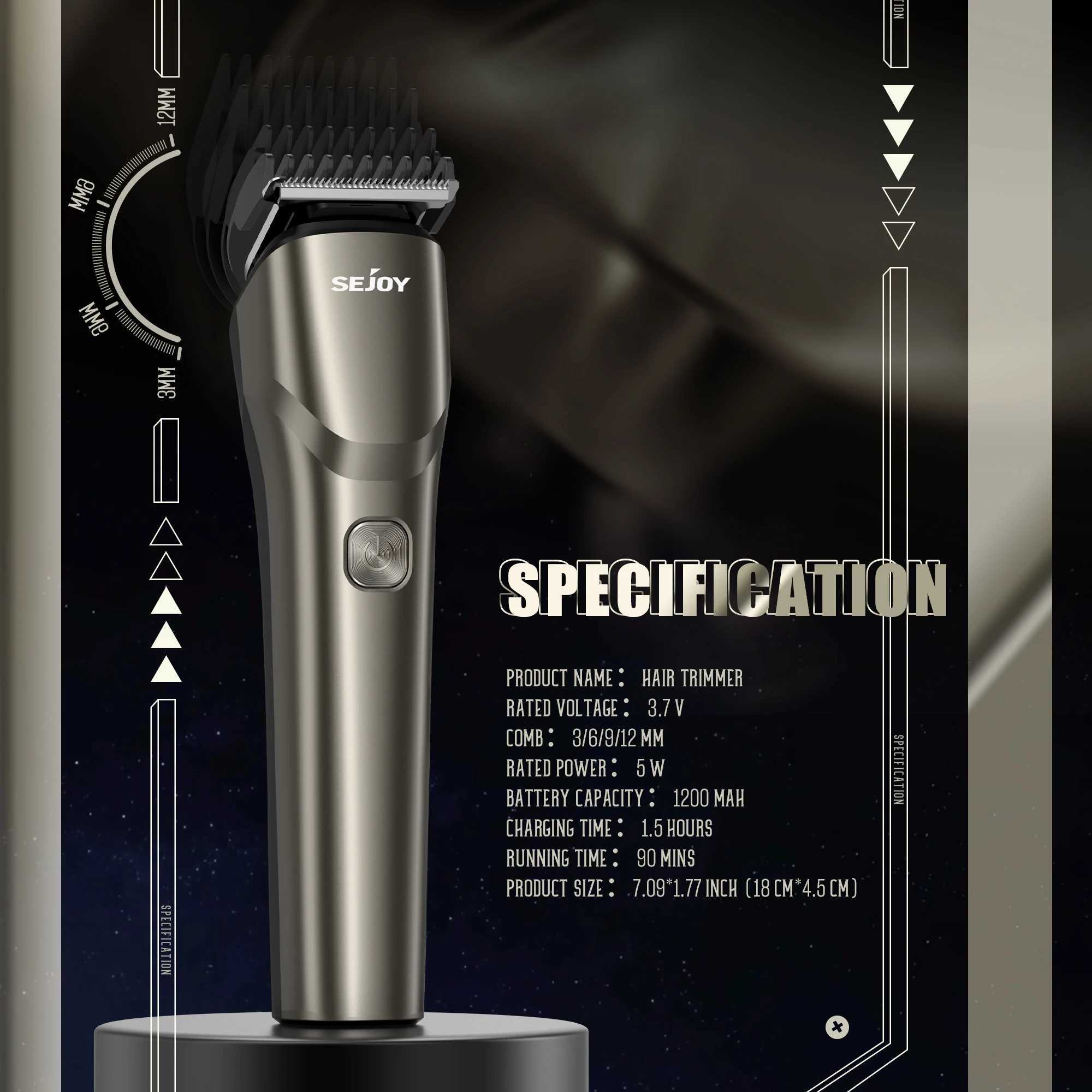 Joy professional mens electric hair clipper beard trimmer hair clipper cordless mens electric hair clipper shaving machine trimmer W241017