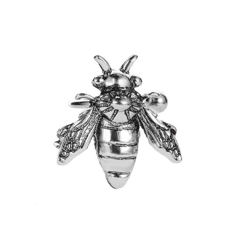 Creative and personalized retro ear clips old alloy bee earrings womens fashionable U-shaped single bag insect ear bone clips W241017