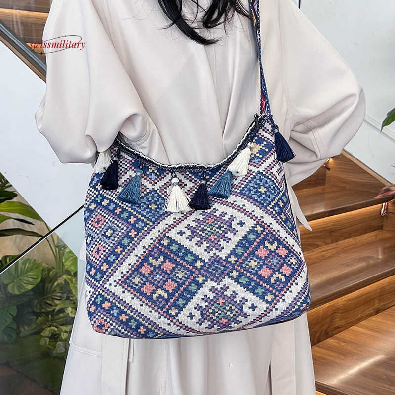 Large capacity ethnic style handbag 2024 new commuting armpit women Instagram versatile single shoulder crossbody bag for going out #16 swissmilitary