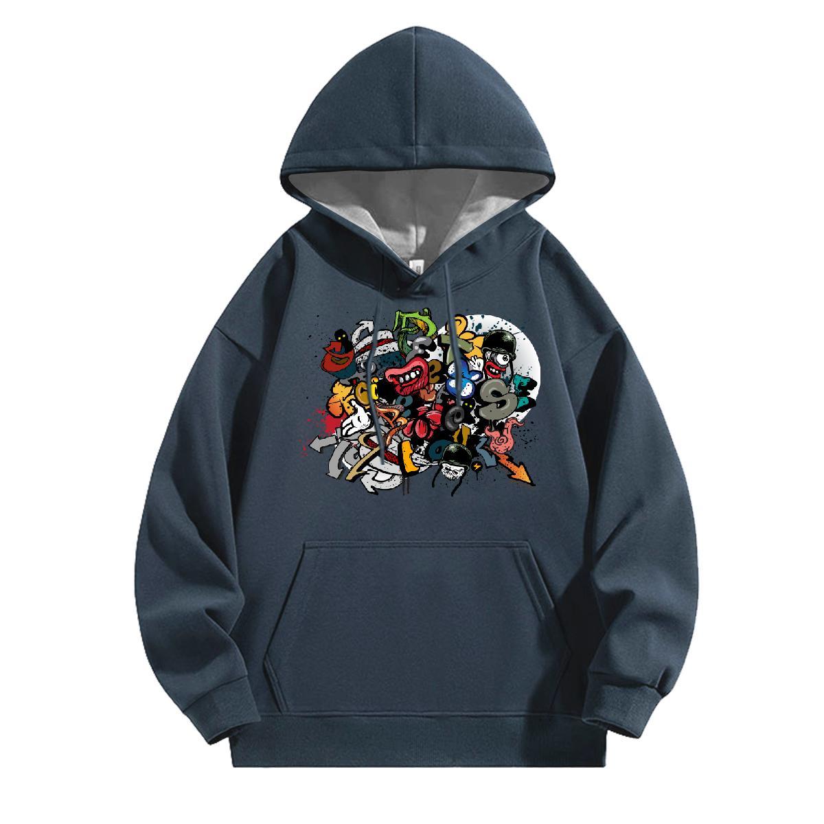 Classic Casual Men Hoodie Long Sleeve Soft Cool Design Couples Hoodie Black Oversized Tops Pullover Hoodie Autumn Winter Casual Cotton 350g