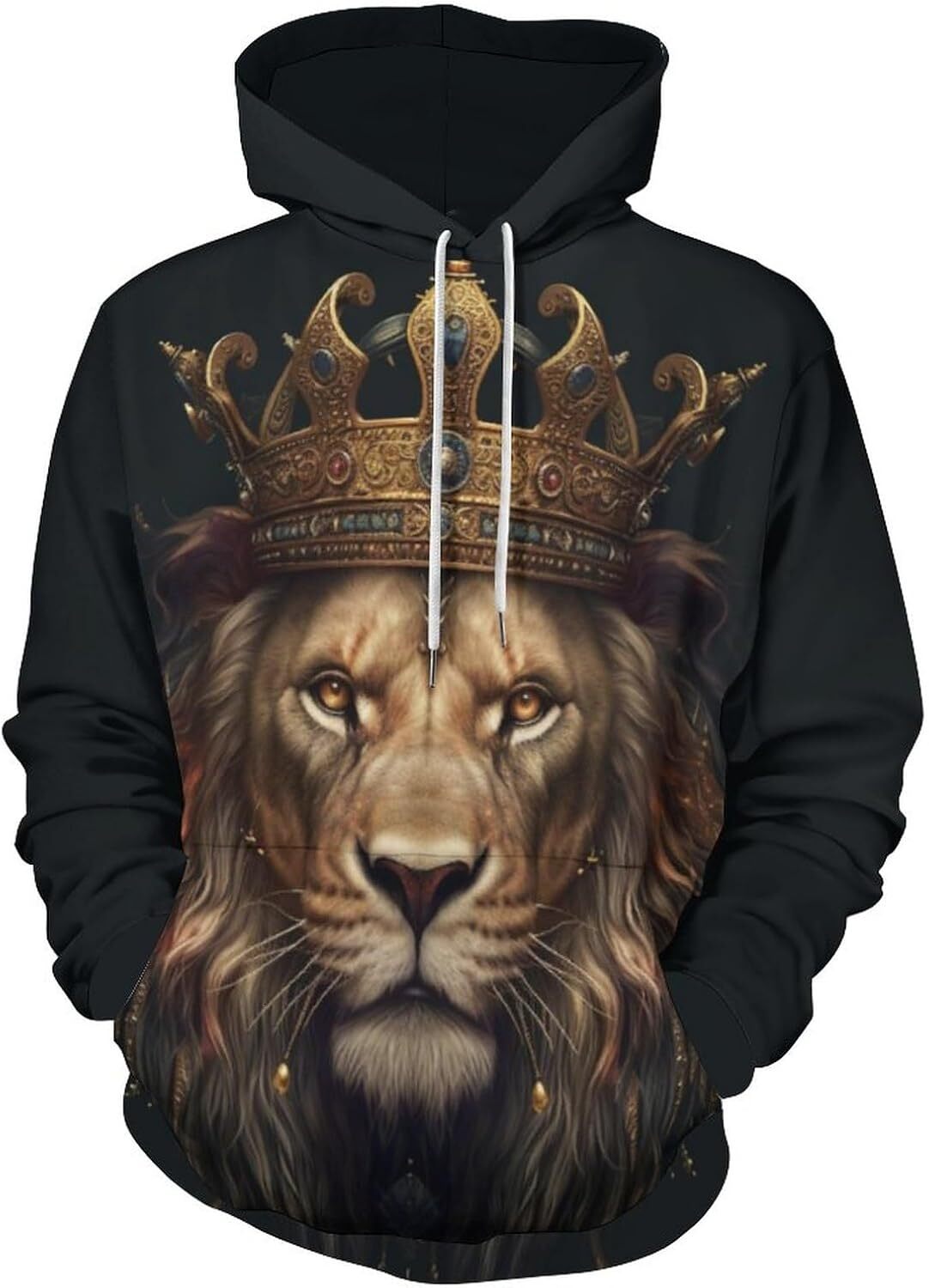 Hoodie for Mens Womens Mens Novelty Lion Hoodies 3D Animal Pattern Print Psychedelic Lion King Sweatshirt Hoodie Graphic Hoodies sweatshirt cool hands