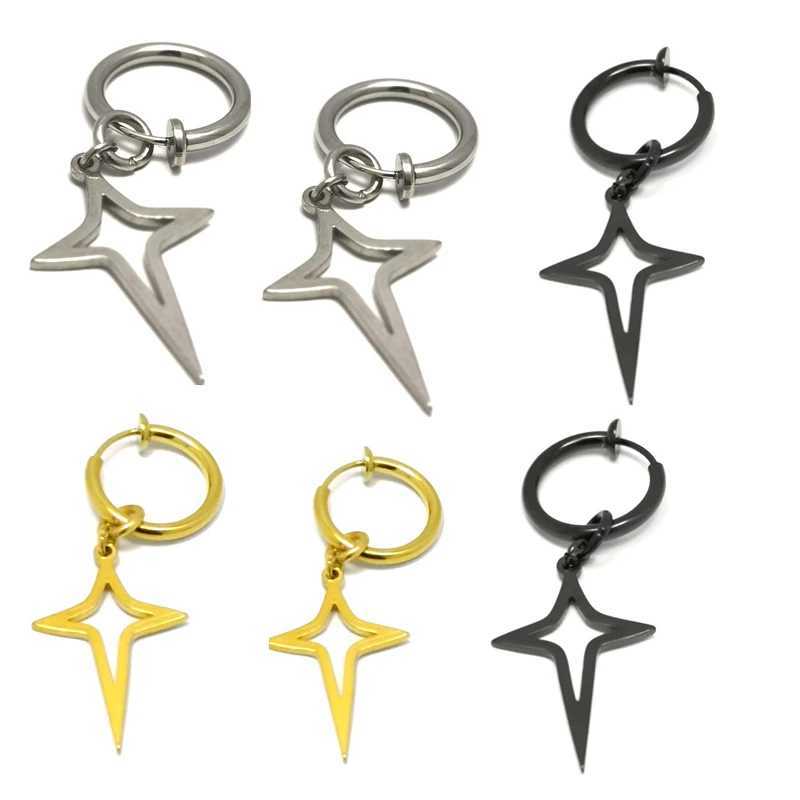 2024 Stainless Steel Non Perforated Magnetic Earrings Neutral CZ Magnetic Earclip Womens Punk Hip Hop Earring Set W241017