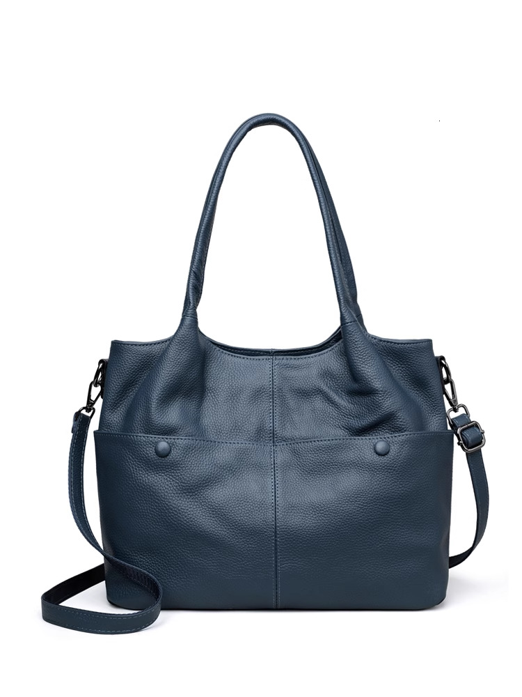 Genuine Women's Tote Bag Large Capacity Fashion Shoulder Crossbody Head Layer Cowhide Leisure Soft Leather Handbag