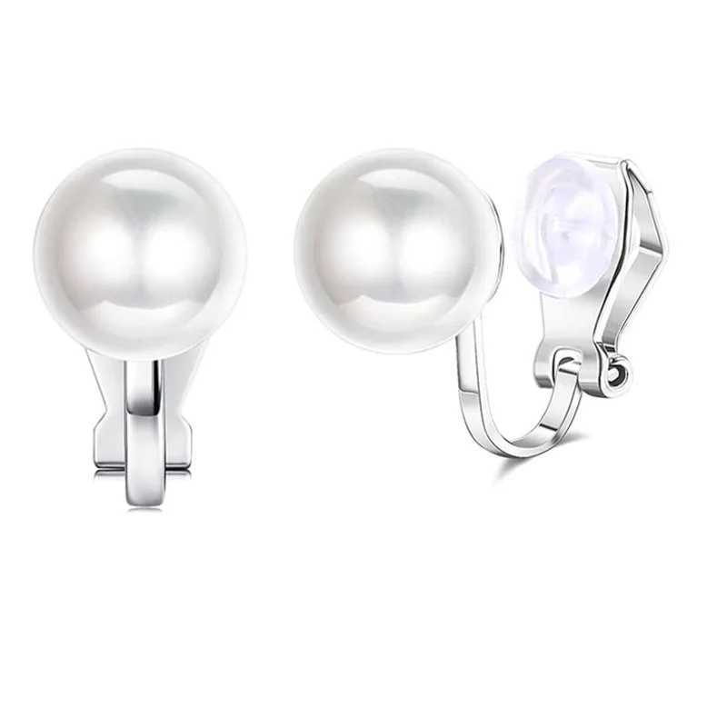 1 pair of pearl earring clips female unperforated earring clips earrings false perforations crystal earring cuffs fashionable gift W241017