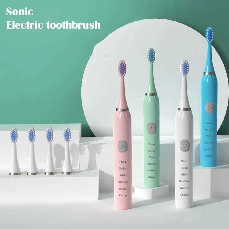Sonic electric toothbrush USB charging IPX7 waterproof automatic toothbrush whitening device with replaceable toothbrush head M241017