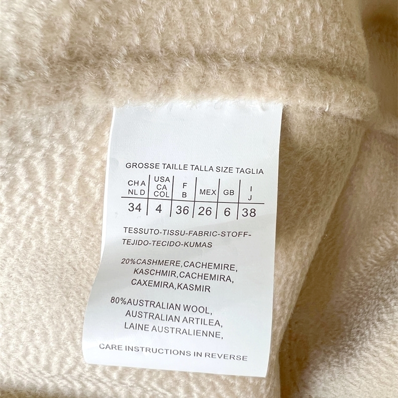 SPECIAL OFFER Cashmere Coat Female Winter MidLength Corrugated Black Wool Woman Autumn Casual Fashion Beige 241016
