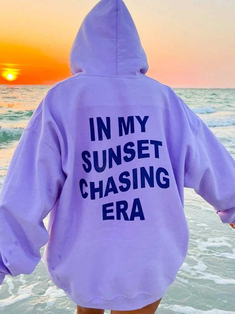 In My Sunset Chasing Era Prints Womens Cotton Sweatshirts Personality Street Hip Hop Hoodies All-math Casual Female Long SleevesX241016