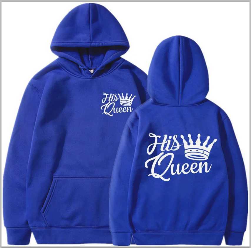 Autumn and Winter Couples Wear Hoodie New Autumn Special Fashion King and Queen Printing Feeling Super Fire Coat SweatshirtX241016