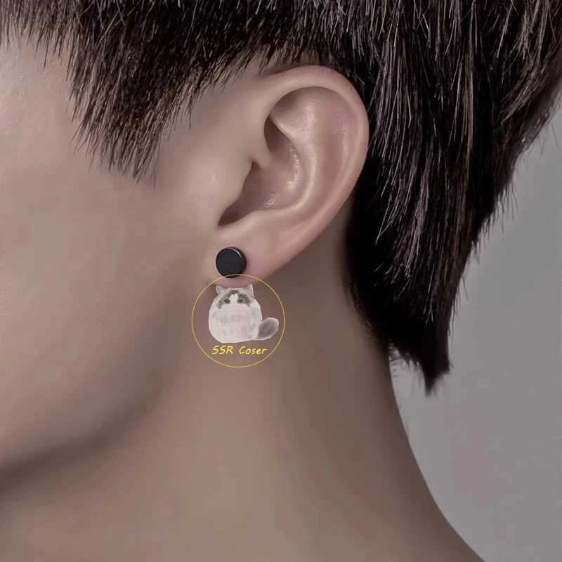 Genshin Impact Wriothesley Role Playing Earrings with Stud Earrings for Women Punk Piercing Free Fake Earrings New Fashion Jewelry W241017