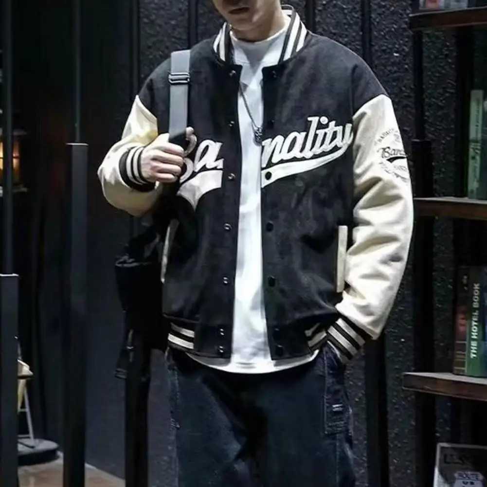 Autumn and winter bomber jacket mens embroidered streetwear ultra-thin suitable for baseball collar jacket Coats casual jacket windproof women M241017