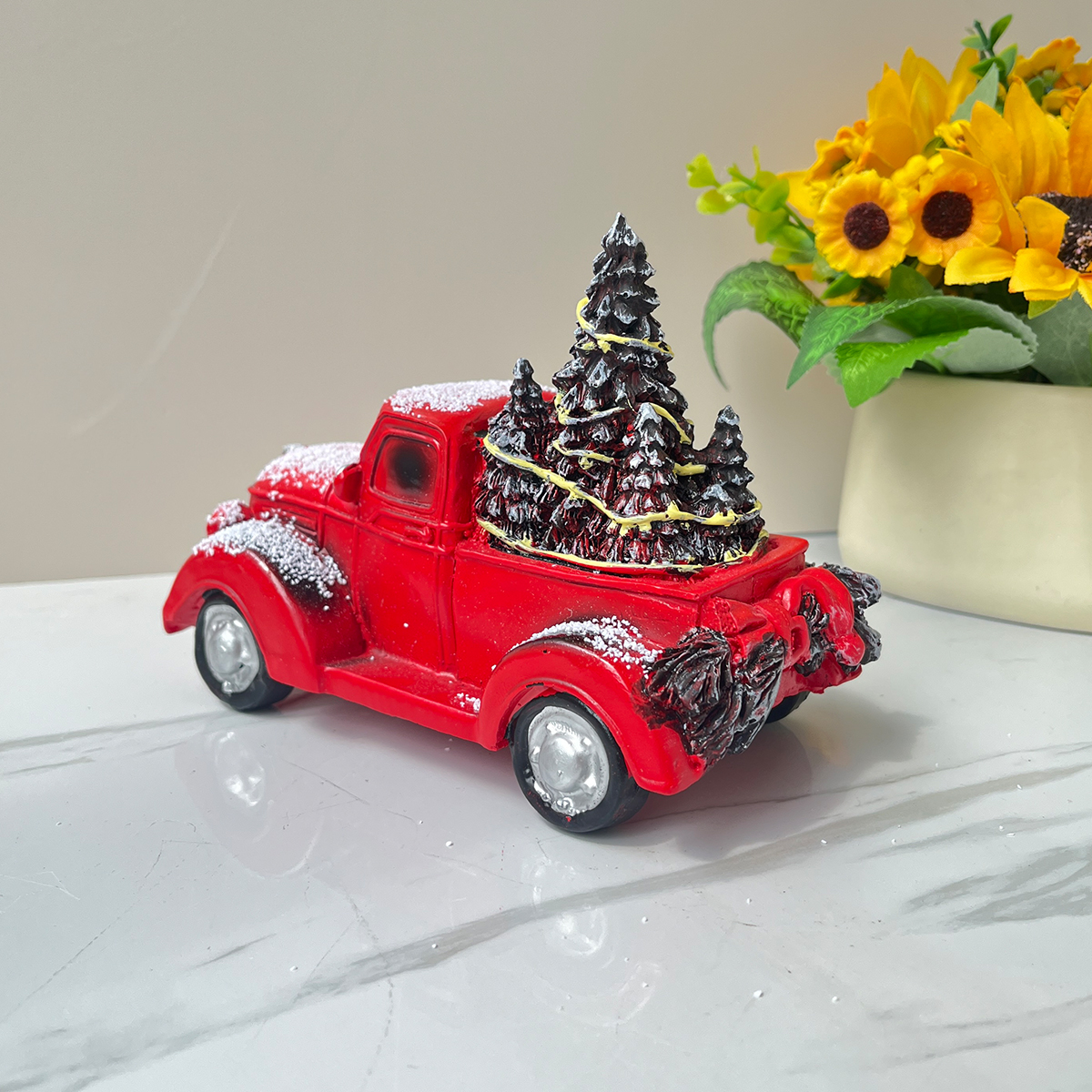 Christmas Decorations Classic Red Truck Farmhouse Style Centre Decorations