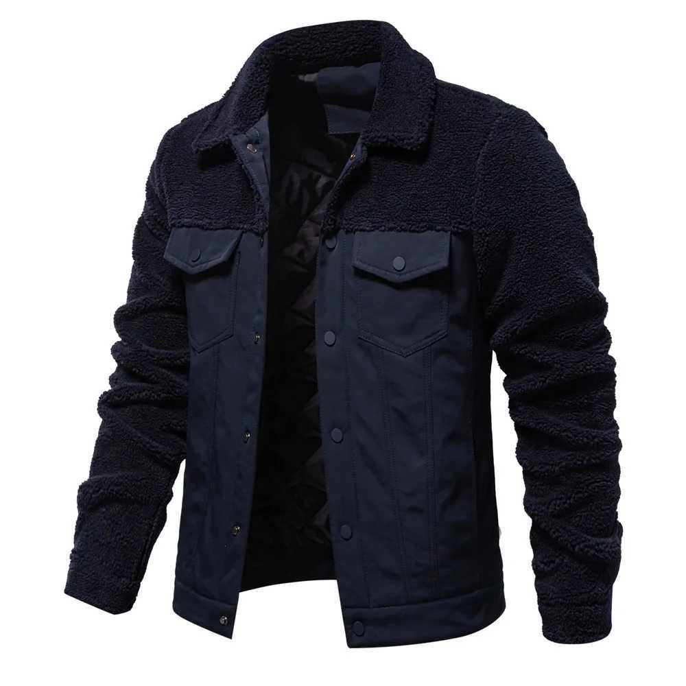 2024 Autumn/Winter new mens patchwork jacket Casual high quality mens lamb wool jacketXJ241017