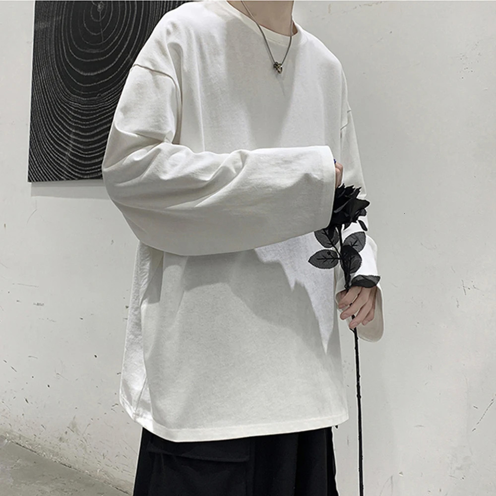 Cotton Oversize Mens Women T-shirt Man Long sleeves Pure Color Men t shirt T-shirts For Male Female Tops 241017