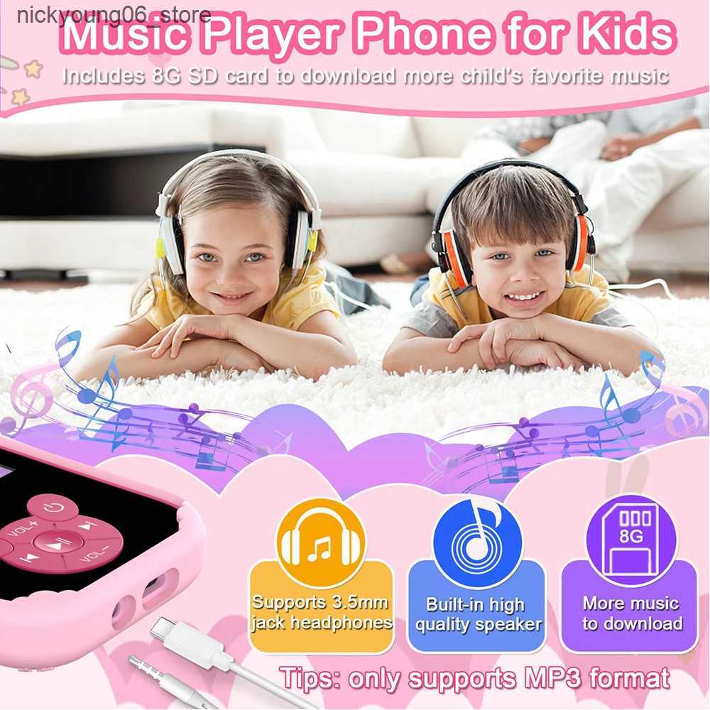 Baby Toy Kids Smart Phone Educational Toys Dual Camera Music Player Baby Phone With 8G Memro Game Learning for Age 3-12 Brithday Gifts L240910