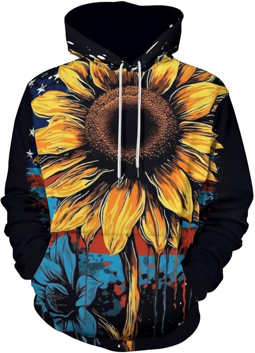 Hoodie for Mens Womens Unisex Novelty Sunflower Pattern Hoodie 3D Printed Casual Funny Long Sleeve Hoodies Pullover Pocket Graphic Hoodies sweatshirt 