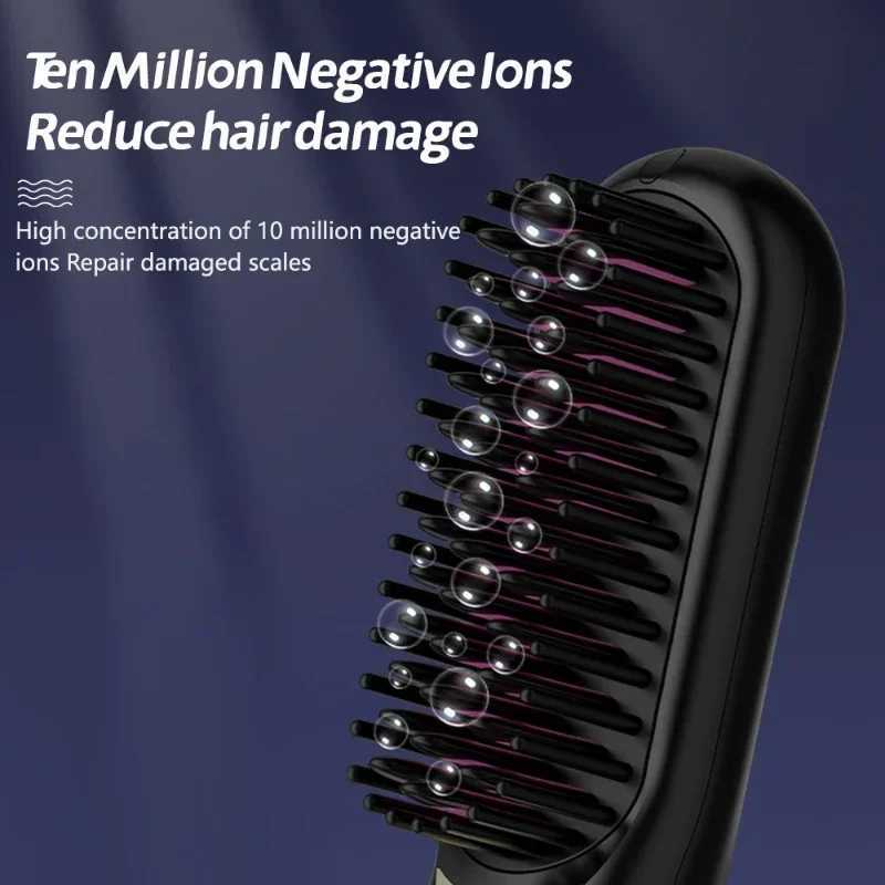 Rechargeable Hair Straightening Comb Portable Negative Ion Hair Care Smoothing Conditioning Wireless Hair Straightening CombXJ241016