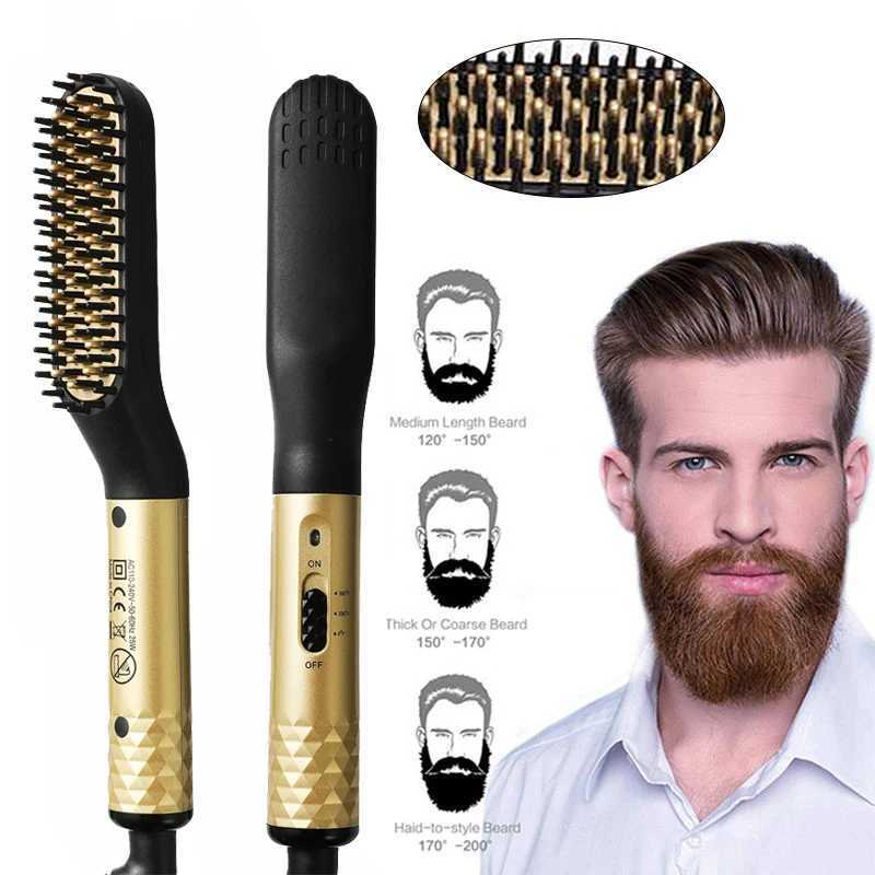 Electric Hot Comb Straightener Multifunctional Quick Heated Men Beard Care Brush Beard Anti-Scald Straightener Comb Hair ToolsXJ241016