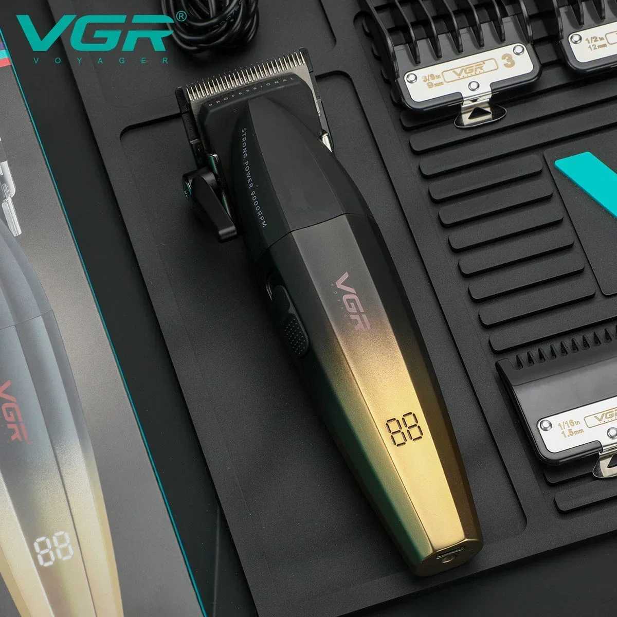 VGR Hair Clipper Electric Hair Clipper Adjustable Beard Trimmer Cordless Hair Clipper 9000 RPM Mens V-003 W241017