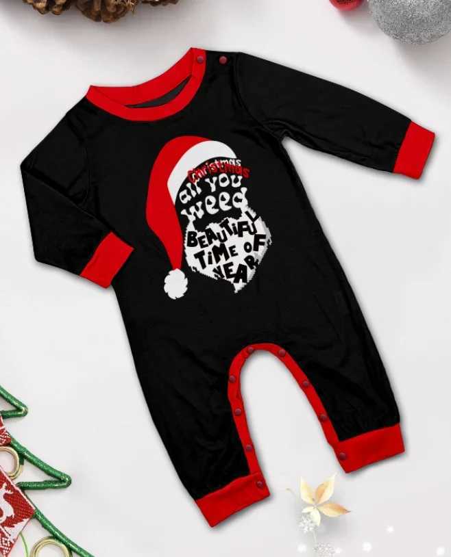 2024 Winter Santa Allover Printed Family Matching Set for Parents and Children 2-piece Baby and Dog Hoodies Christmas Pajamas Soft and Cute W241015