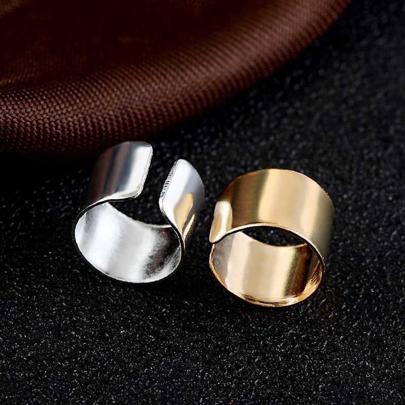 Simple Creative Perforated Earrings Cuffs Punk Stainless Steel Gold Silver Clip Earrings Womens Hip Hop Earrings Brincos W241017