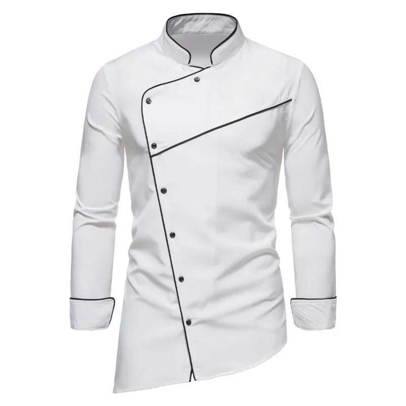 2023 Spring and Autumn New Mens Long-sleeved Shirts Fashion Stand-up Collar Diagonal Buttons Shirt Business Casual Shirts LX241017