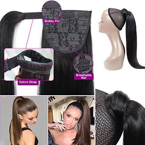 100G Clip In Extensions Ponytail Humans Hair Straight Wrap Around Drawstring Brazilian Hairpiece For Black Women