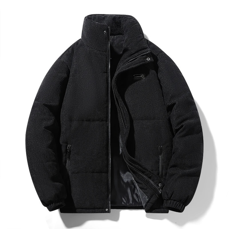 Autumn Winter Jacket Mens Lambswool Warm Thicken Jackets Waterproof Jogging Casual Coat Fashion Loose Grey Parke Clothing 241017