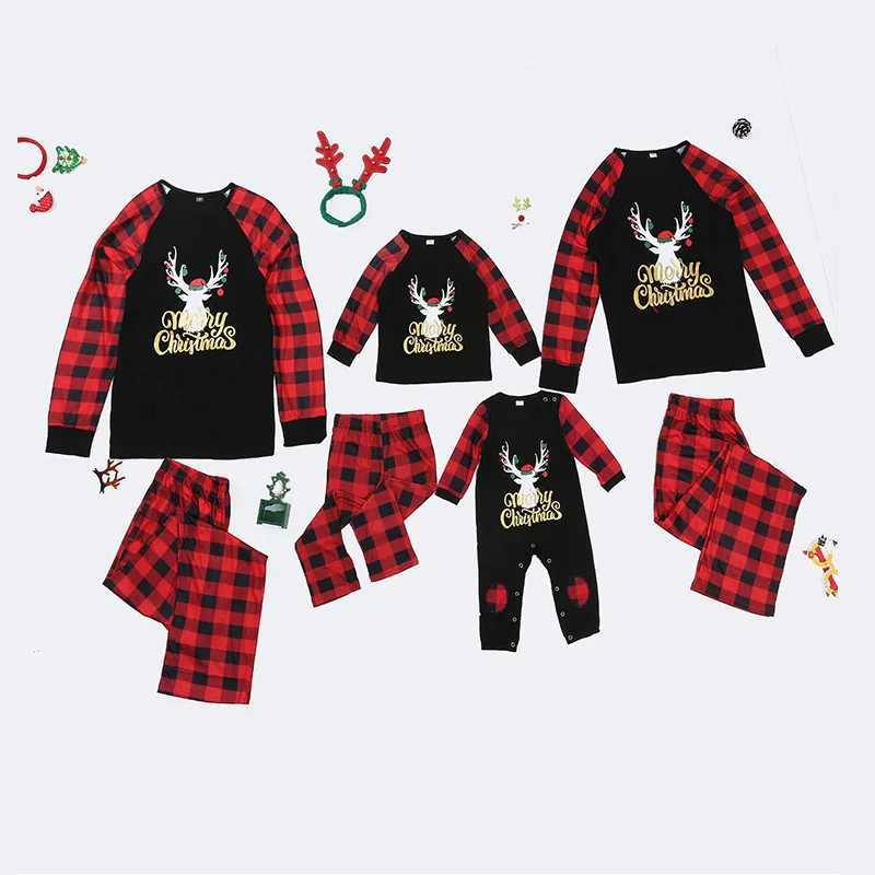 Christmas Family Matching Pajamas 2022 Family Matching Pajamas Top+Pants Adult Children Family Matching Clothing Baby Pants W241015